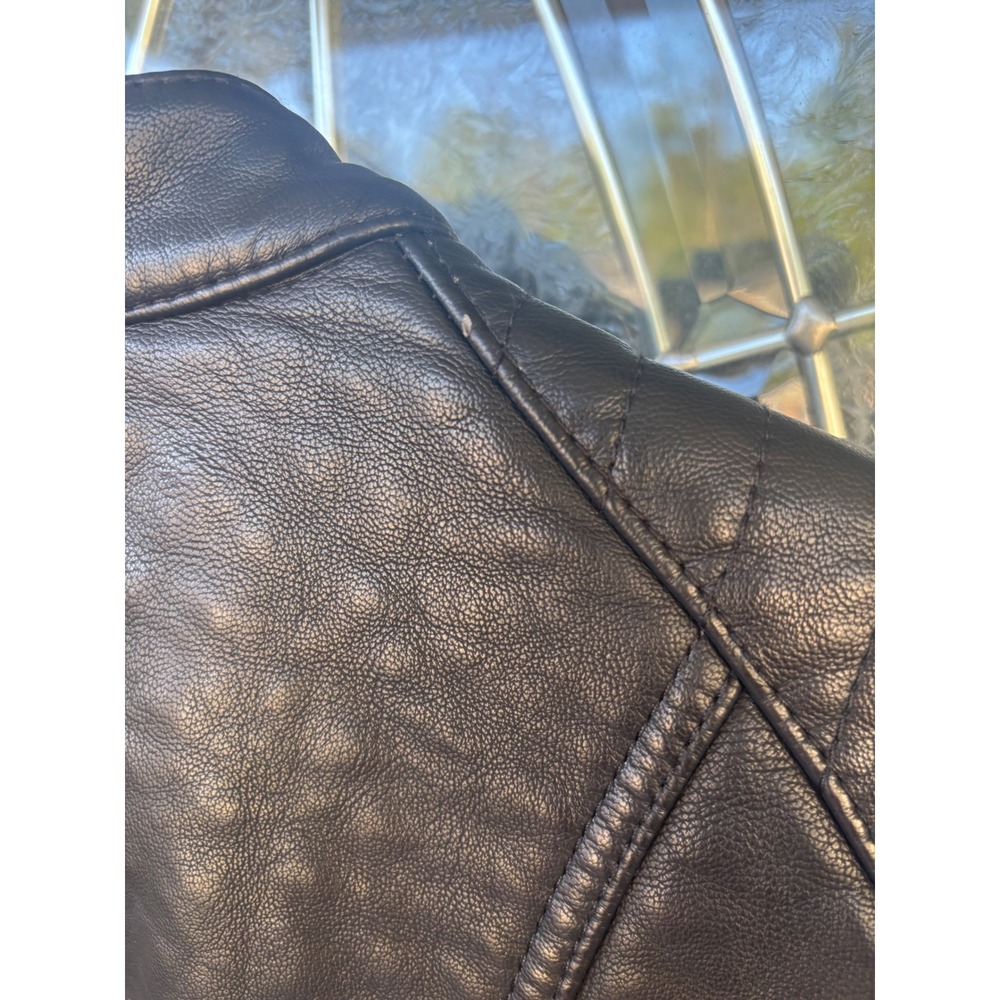Marc New York Andrew Marc Black Faux Leather Moto Jacket Rose Gold Hardware M‎ - Picture 13 of 13
